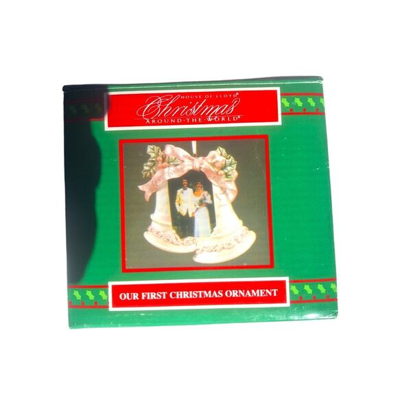 House Of Lloyd Our First Year Pink Wedding Bells Ornament Picture Frame Stand 94 - Picture 1 of 5